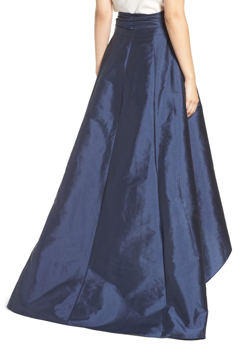 High/Low Taffeta Ball Skirt, Alternate, color, NAVY