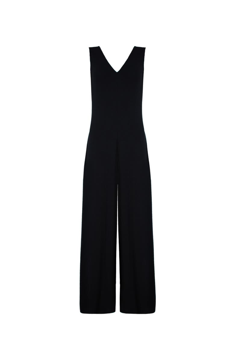 Ro&Zo Jersey Sleeveless V-Neck Jumpsuit, Alternate, color, Black