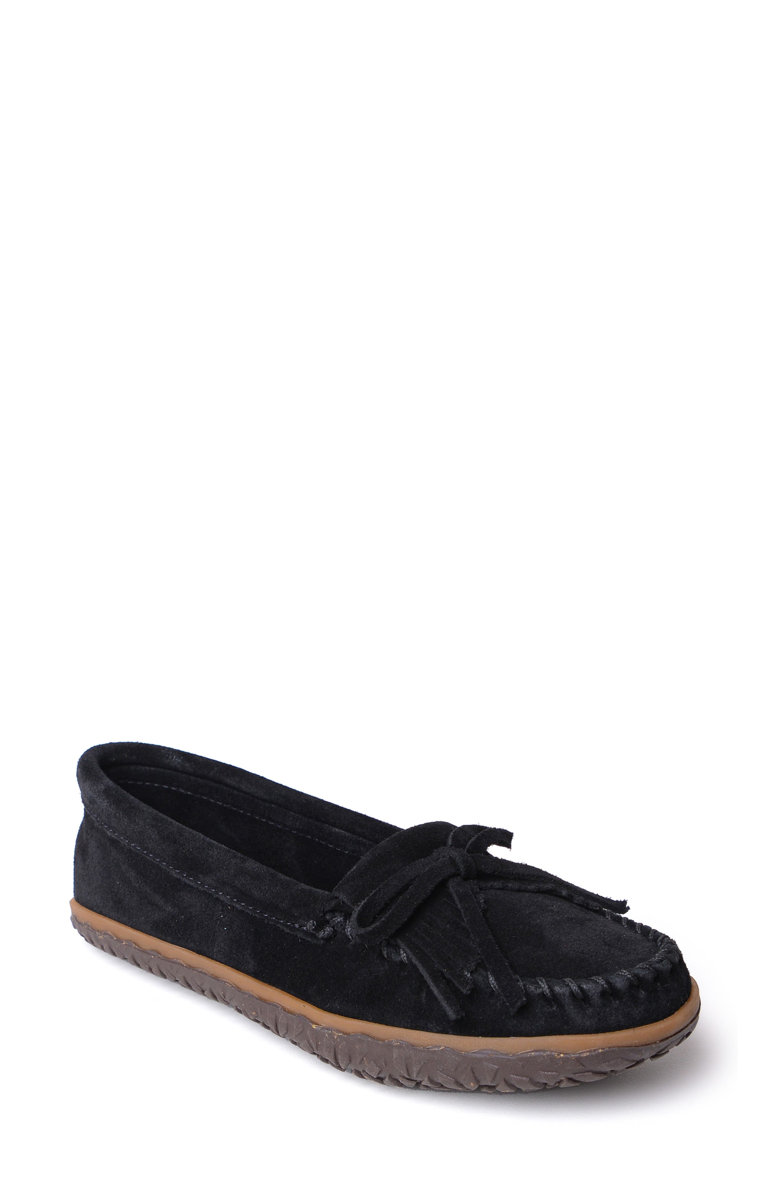 Minnetonka Kilty Tread Slipper, Main, color, Black
