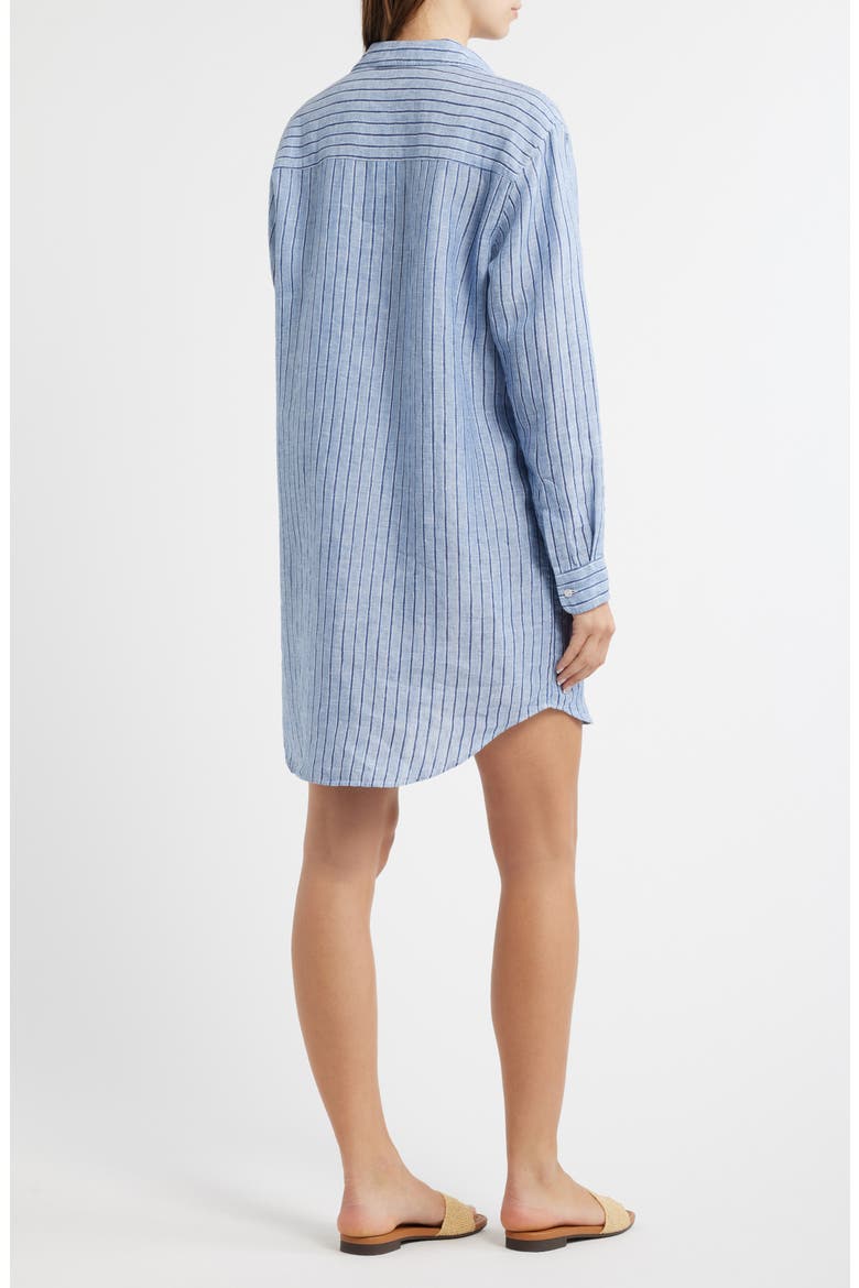 Mary Classic Long Sleeve Shirtdress, Alternate, color, BLUE NAVY STRIPE