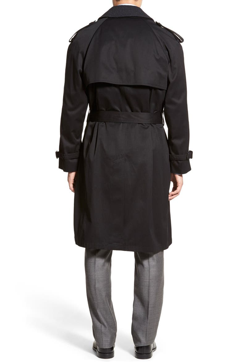 Barrington Classic Fit Cotton Blend Trench Coat, Alternate, color, BLACK