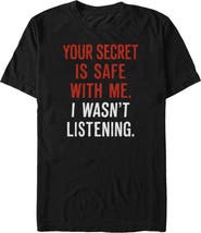 Lost Gods Men's Secret is Safe With Me Short Sleeve Graphic T-Shirt