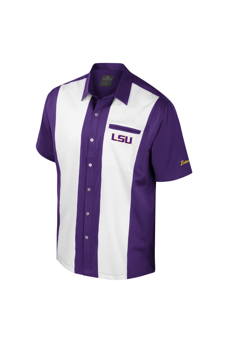 Men's Colosseum Purple LSU Tigers Strike Bowling Button-Up Shirt, Alternate, color, Purple