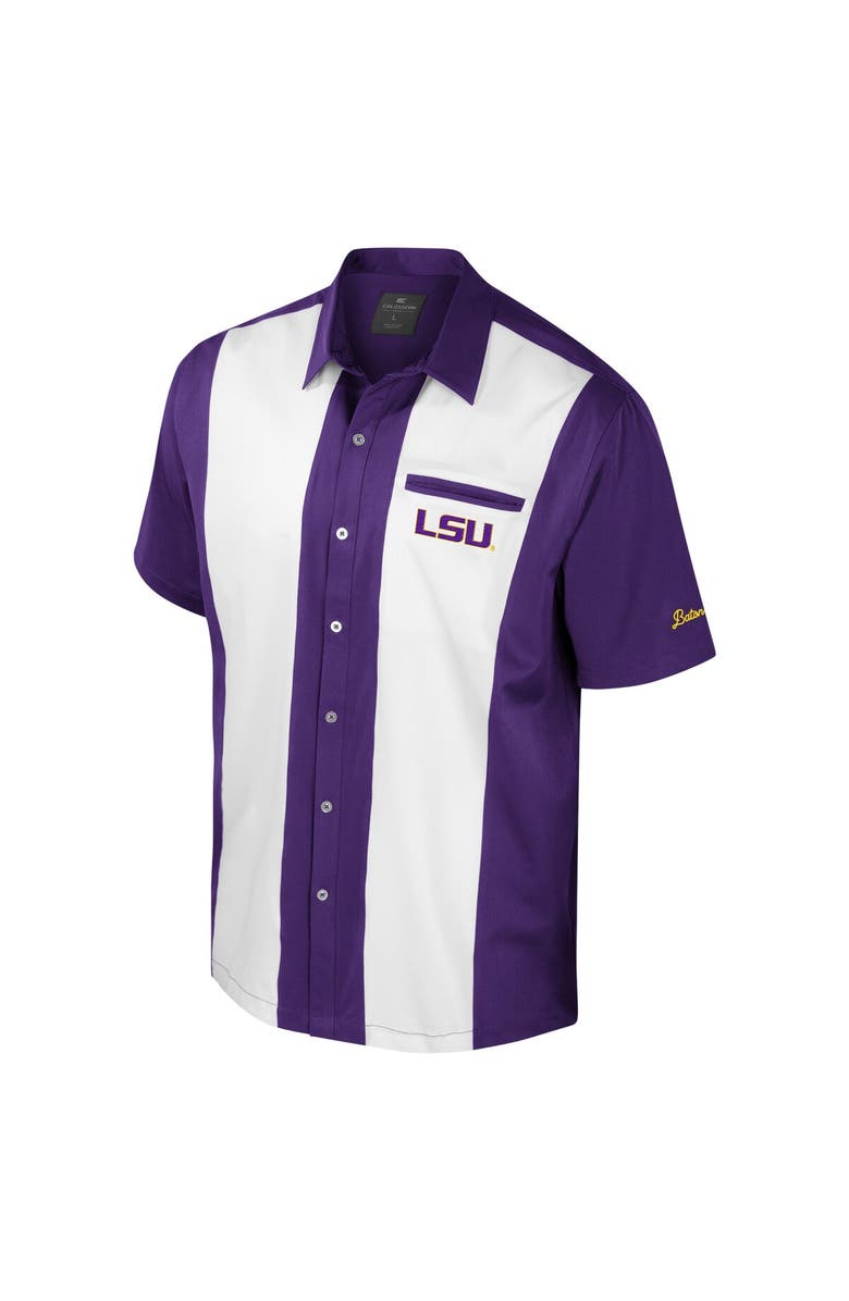 COLOSSEUM Men's Colosseum Purple LSU Tigers Strike Bowling Button-Up Shirt, Alternate, color, Purple