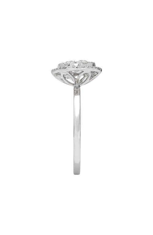 Bony Levy Mika 18k Gold Pavé Diamond Round Halo Ring In Brown