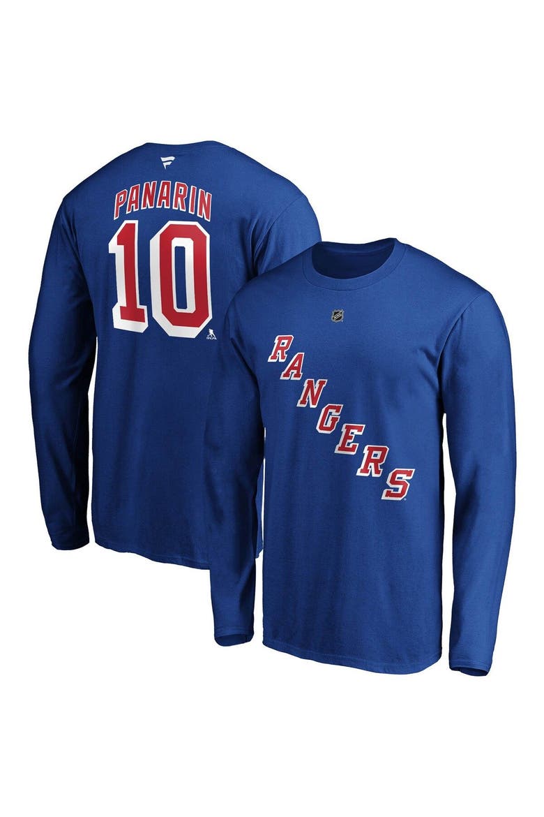 Men's Fanatics Branded Artemi Panarin Blue New York Rangers Authentic Stack Name & Number Long Sleeve T-Shirt, Main, color, Blue