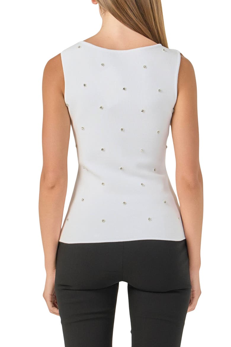 Jewel Embellish Sleeveless Top, Alternate, color, WHITE