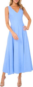 Ted Baker Pleated Waist Sleeveless Linen Blend Maxi Dress