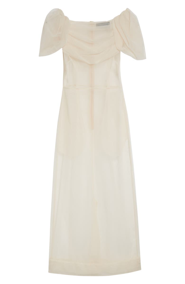 Simone Rocha Sheer Sculpted Gathered Bust Dress, Alternate, color, Nude