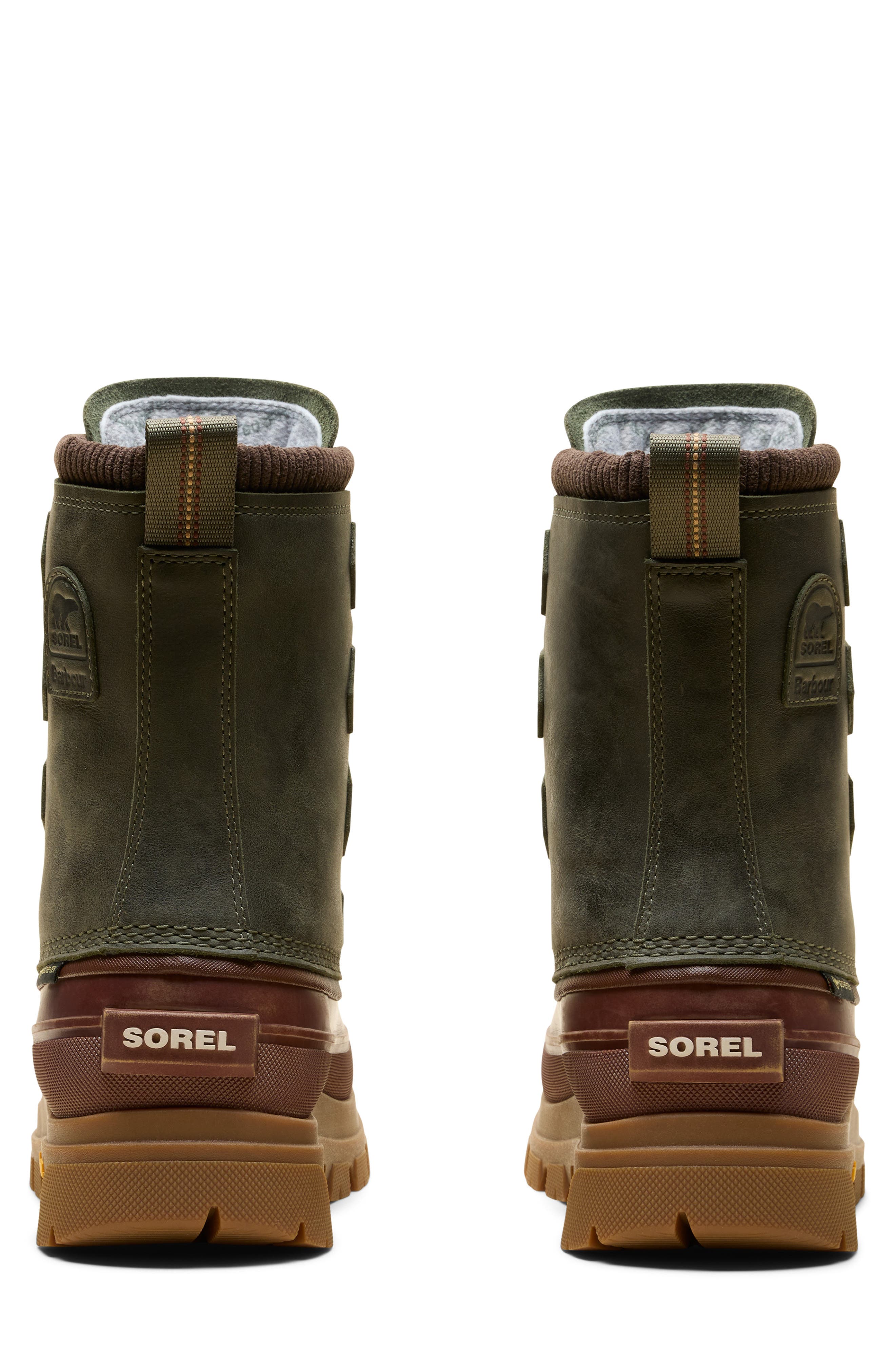 SOREL x Barbour Caribou Horizon Gore-Tex<sup>®</sup> Weatherproof Boot, Alternate, color, Alpine Tundra/ Gum 10