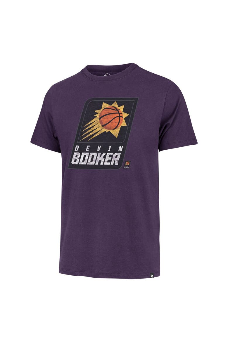 Men's '47 Devin Booker Purple Phoenix Suns Player Logo Vintage T-Shirt, Alternate, color, Purple