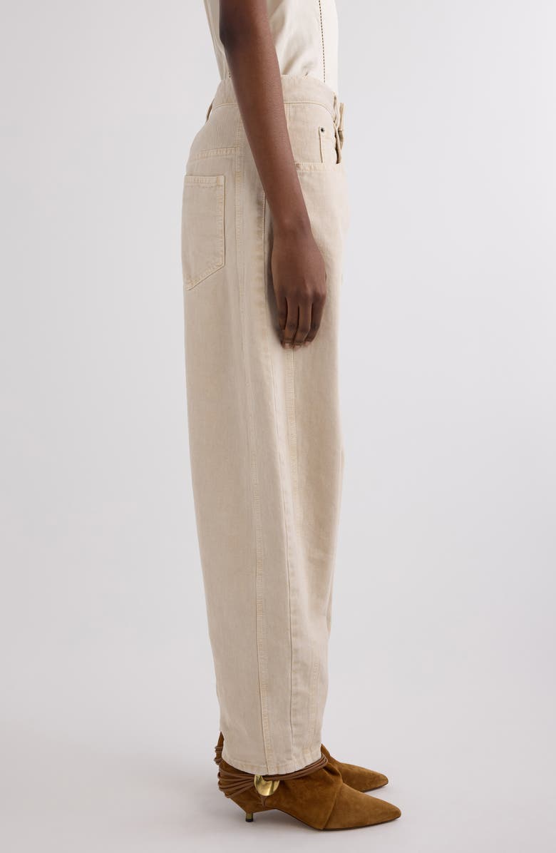 Isabel Marant Oriane Barrel Leg Jeans, Alternate, color, Ecru