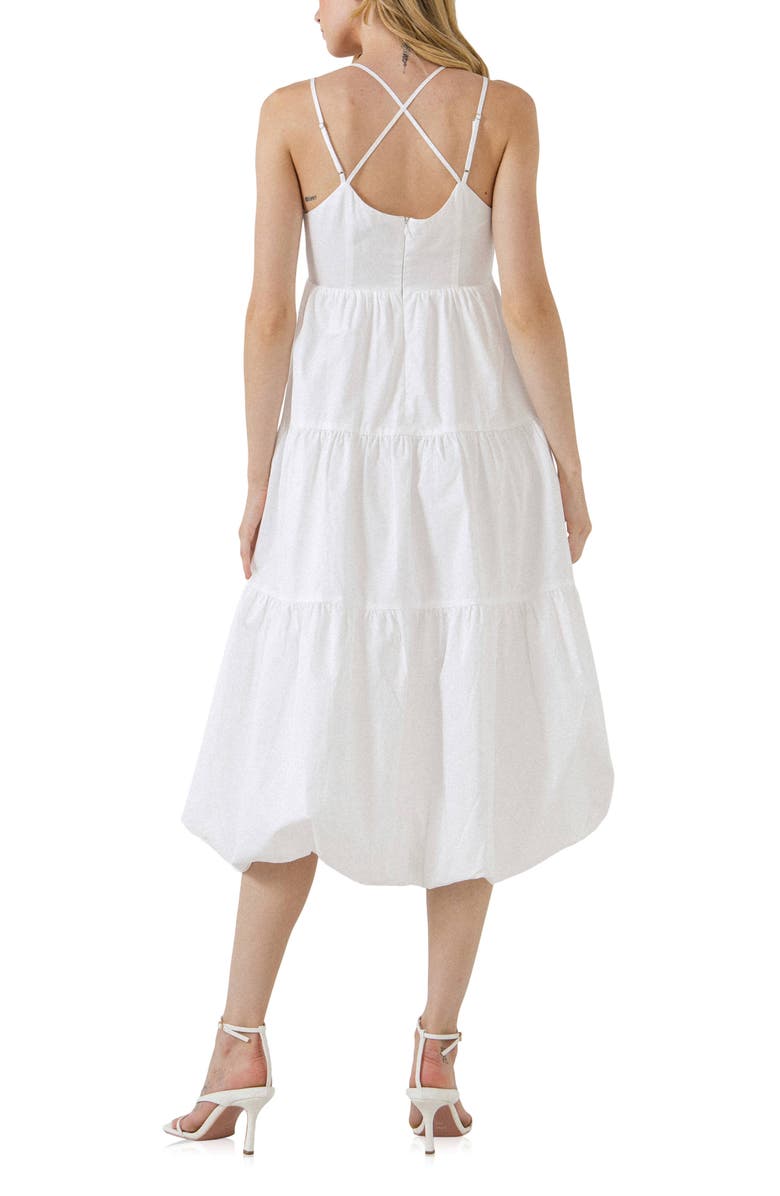 English Factory Balloon Hem Cotton Midi Dress, Alternate, color,
