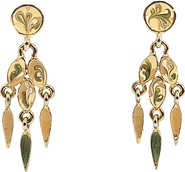 MADISON BEVERLY HILLS Vintage 1980s Costume Gold Enameled Dangle Earrings