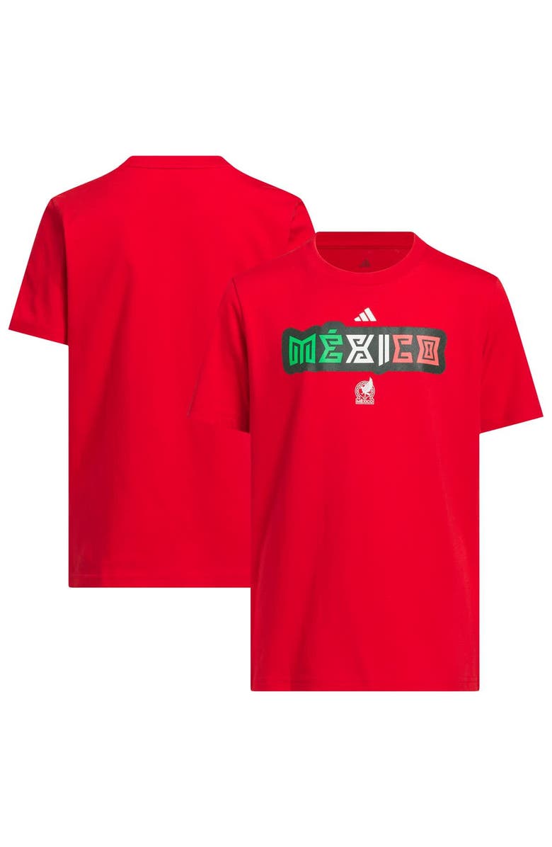 adidas Youth adidas Red Mexico National Team Jersey Hook T-Shirt, Main, color, Red