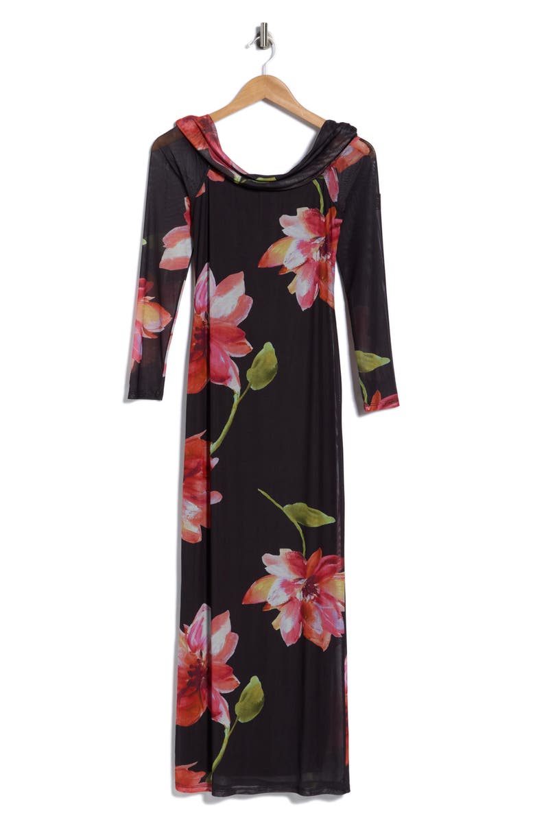 Madden Girl Off Shoulder Maxi Dress, Main, color, Black Combo
