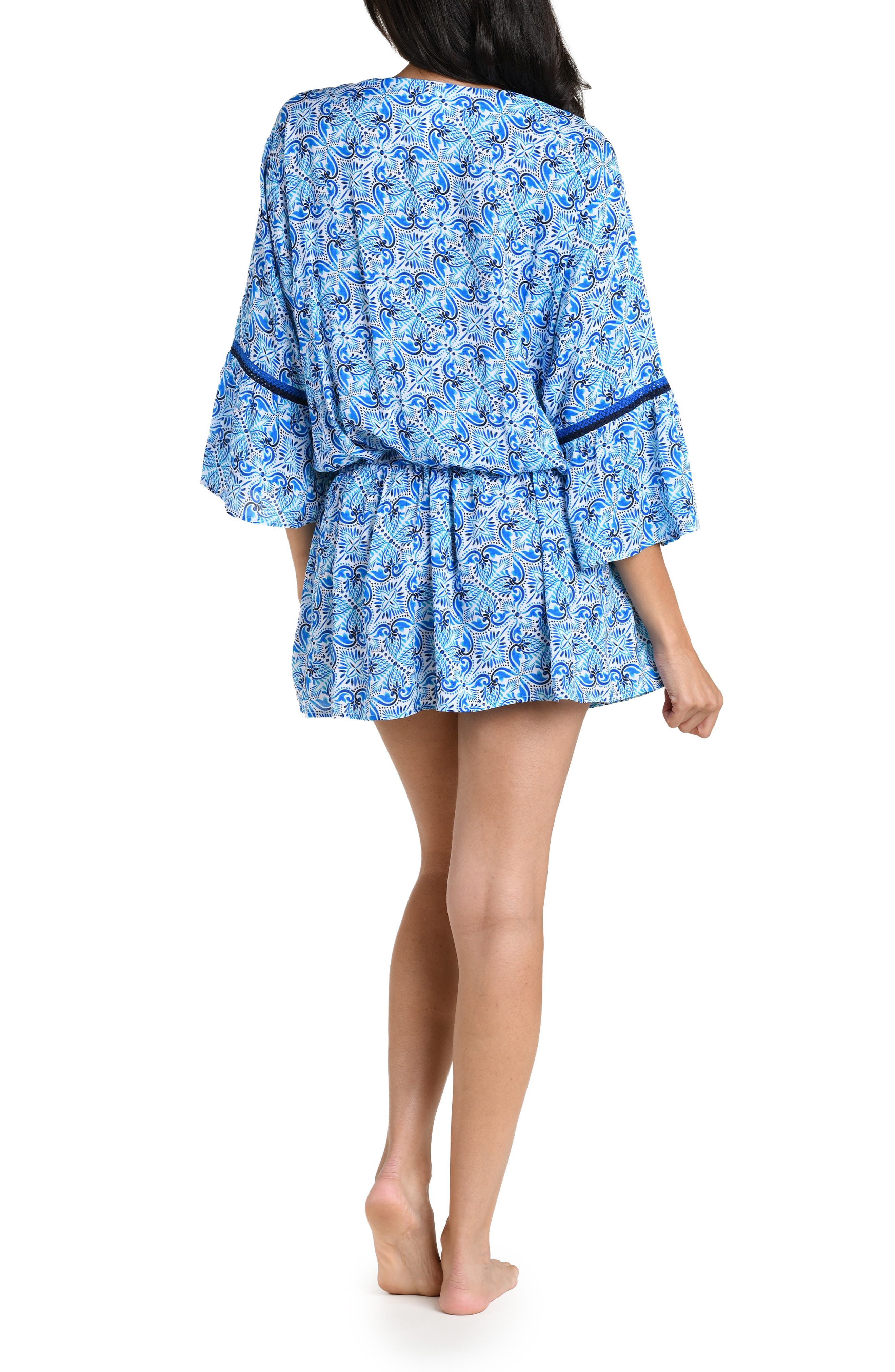 Costa Azul Bell Sleeve Drawstring Waist Cover-Up Tunic - image 2