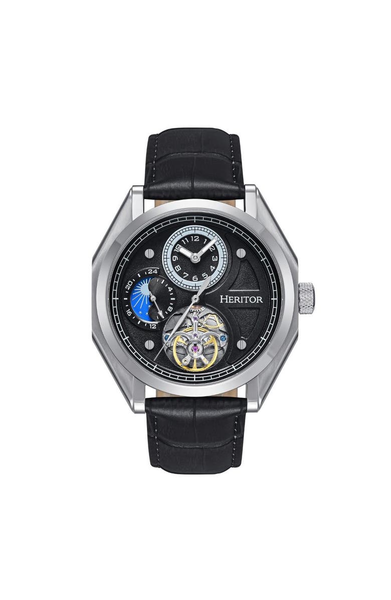 Heritor Automatic Antoni 24 Hour Mens Watch, Main, color, Black