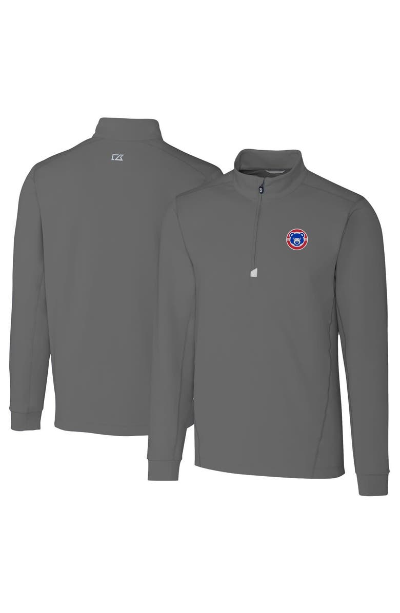 Cutter & Buck Men's Cutter & Buck Gray South Bend Cubs Big & Tall Traverse Stretch Quarter-Zip Top, Main, color,