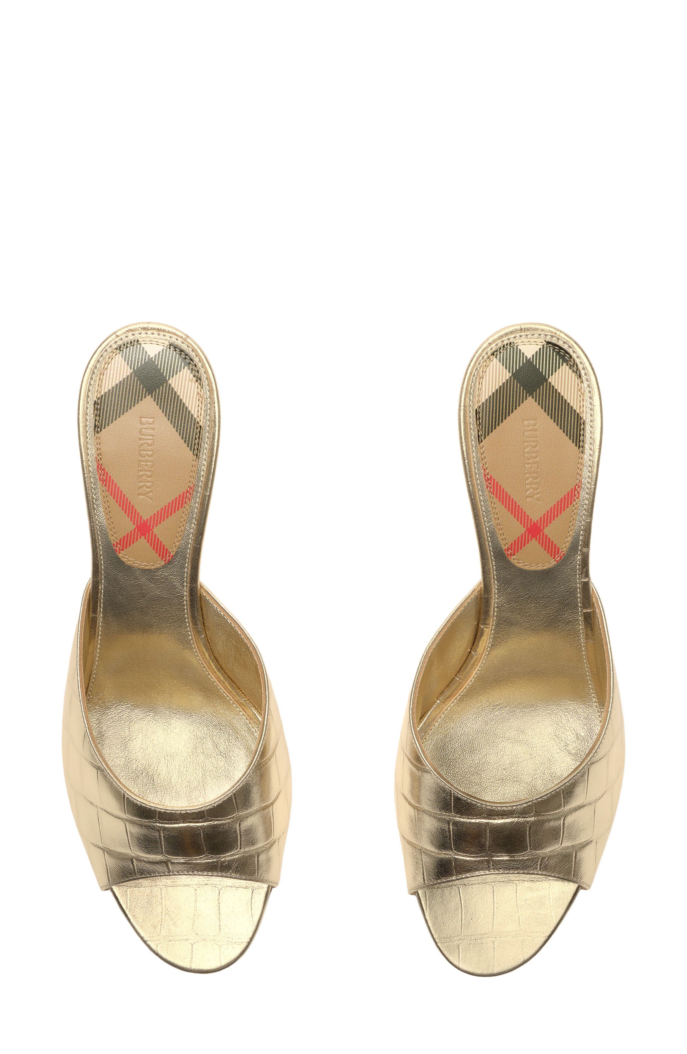 Mews Heeled Mule, Alternate, color, GOLD