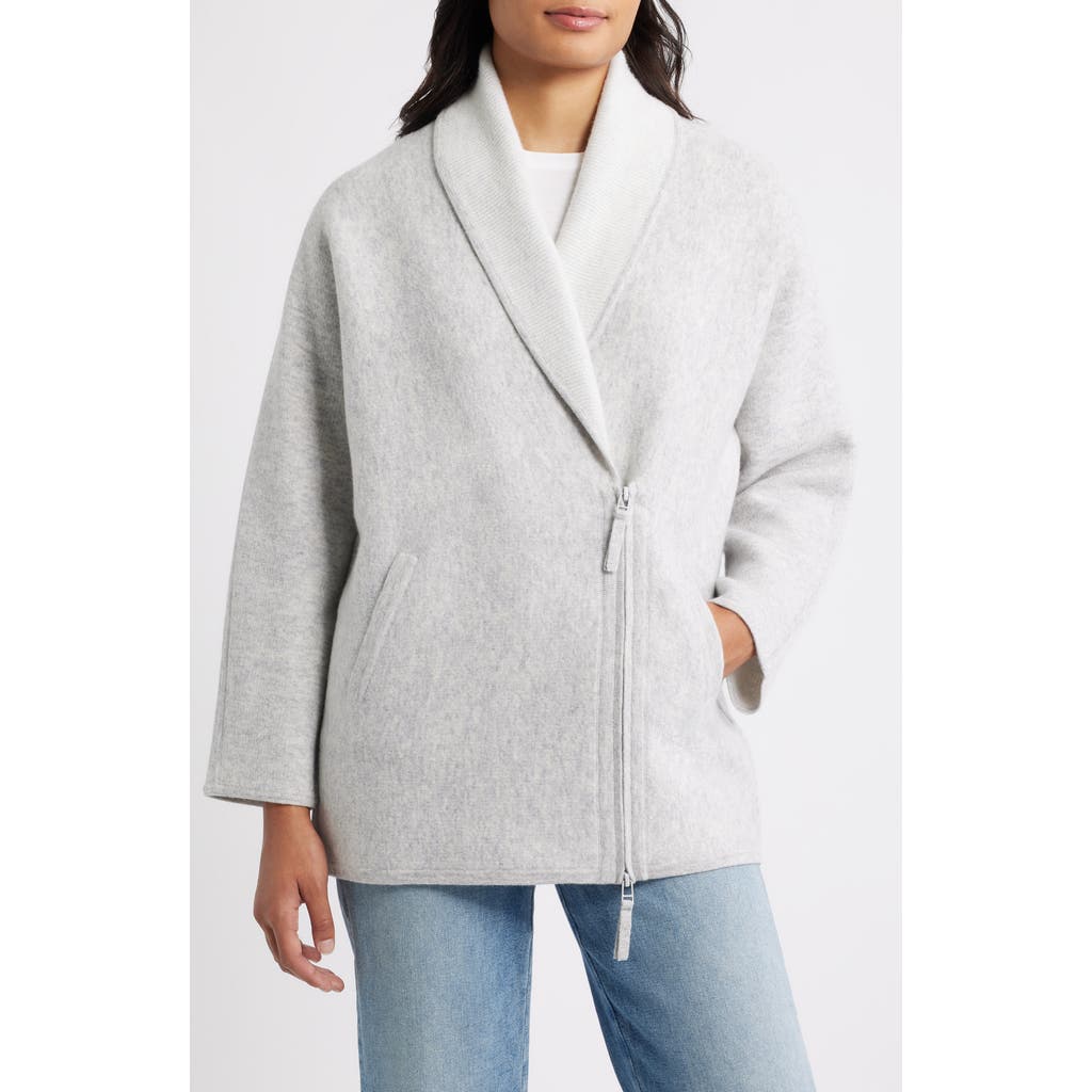 Margaret O'leary Claude Wool & Cashmere Sweater Jacket In Gray
