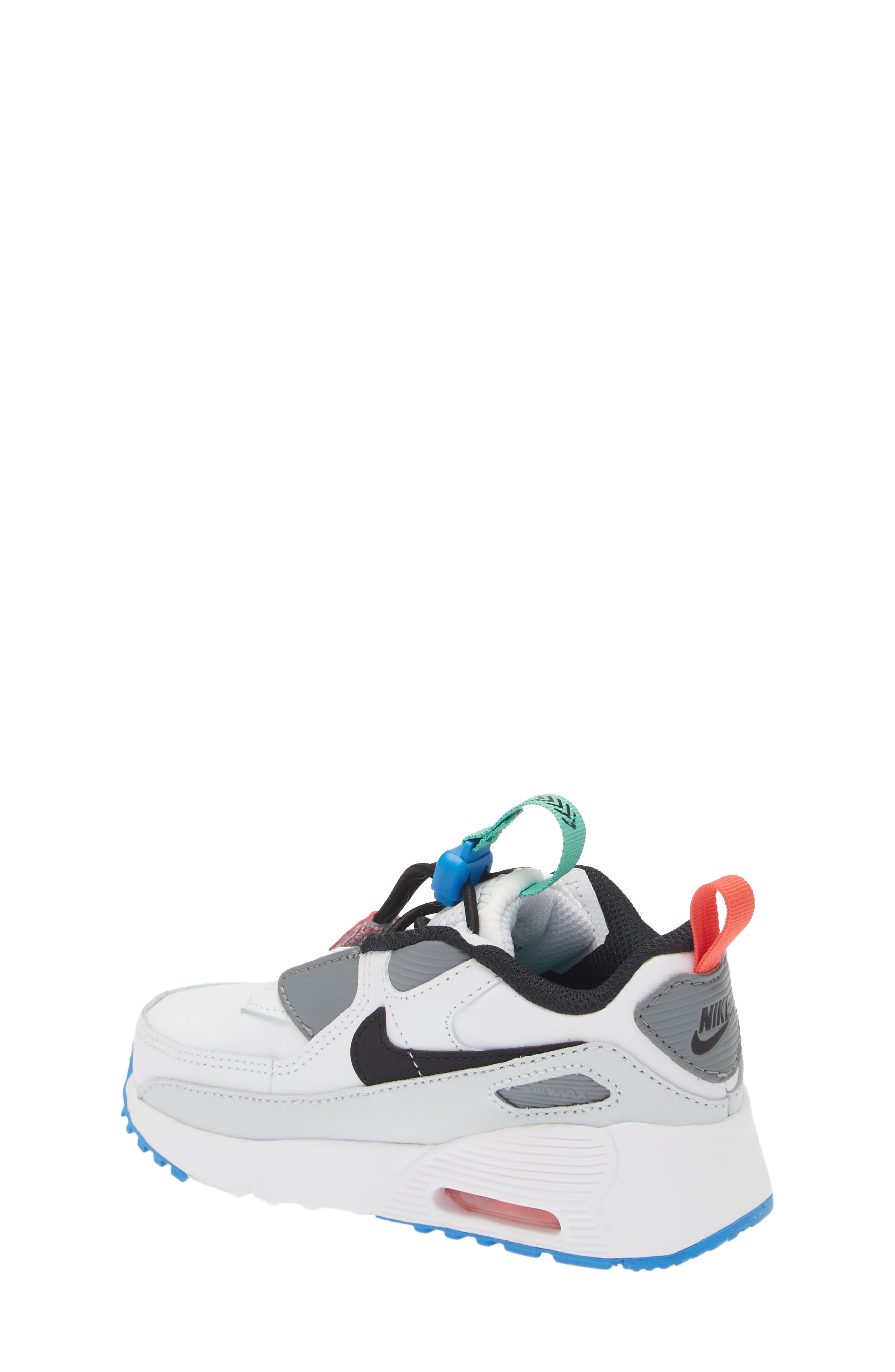 Kids' Air Max 90 Toggle Sneaker, Alternate, color, WHITE/ BLACK/ PLATINUM/ GREEN