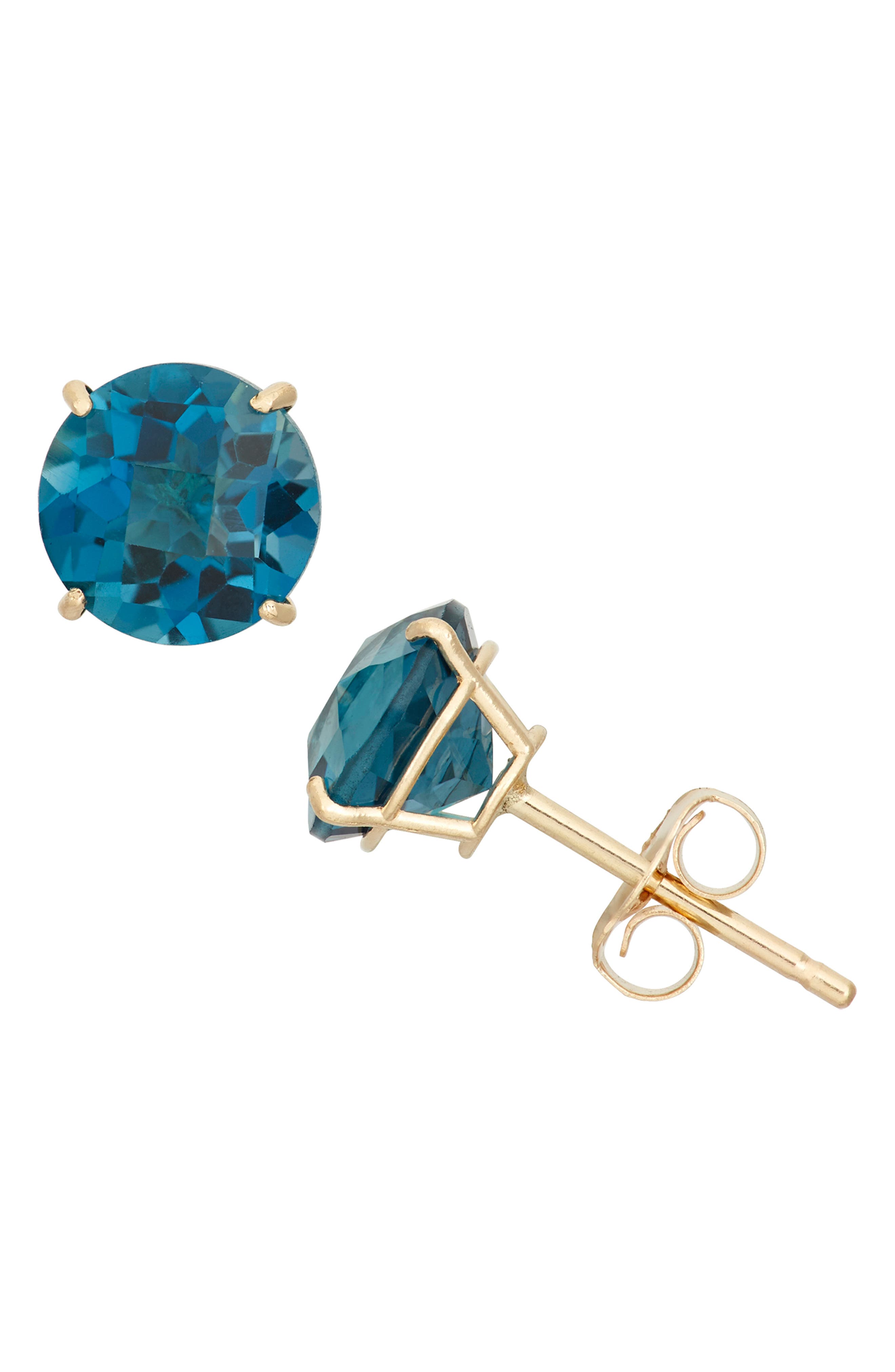Fzn Amethyst Stud Earrings In Gold