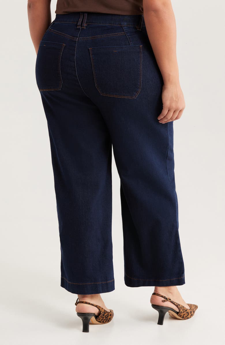 Wit & Wisdom Wyatt Skyrise High Waist Ankle Wide Leg Jeans, Alternate, color, Dark Indigo