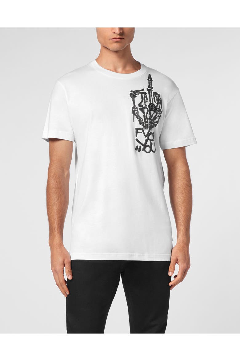 T-Shirt Round Neck Men, Main, color, white