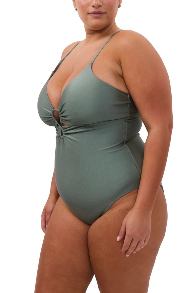 Nyanga Onepiece Swimsuit, Alternate, color, Sage