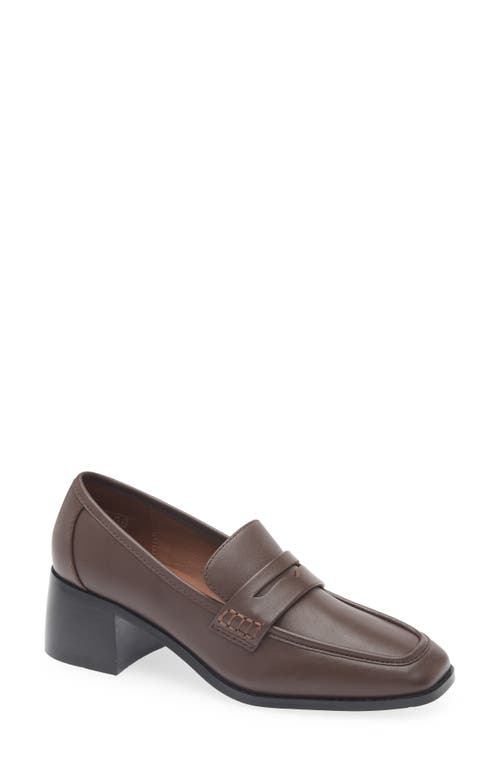 Reiss Heidi Penny Loafer Pump In Chocolate