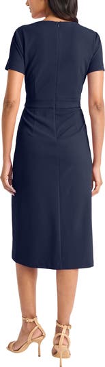 Short Sleeve Tulip Hem Midi Dress