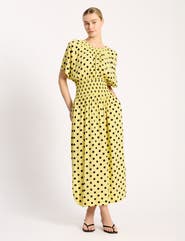 Albaray Iconic Polka Spot Shirred Waist Dress