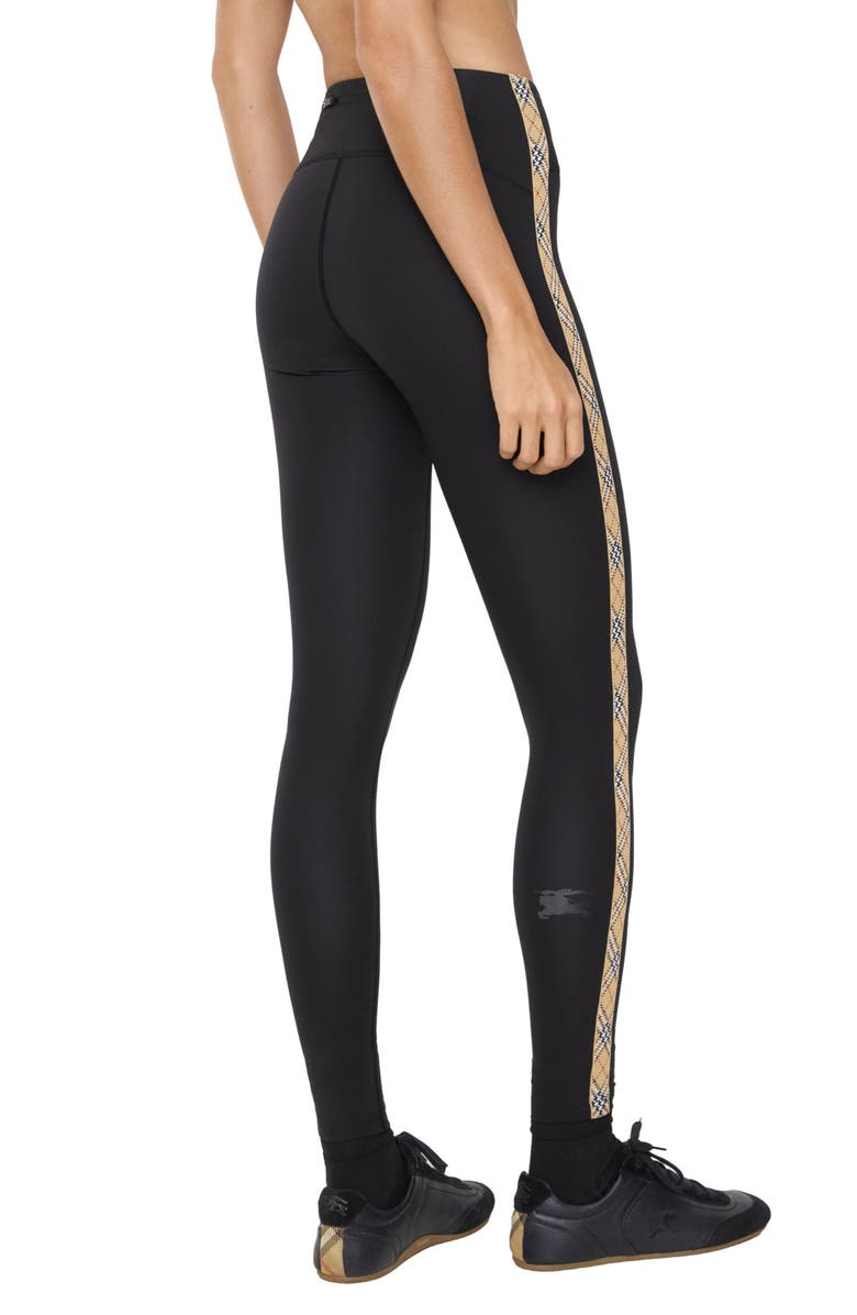 Burberry Alexia Side Check Legging, Alternate, color, Black