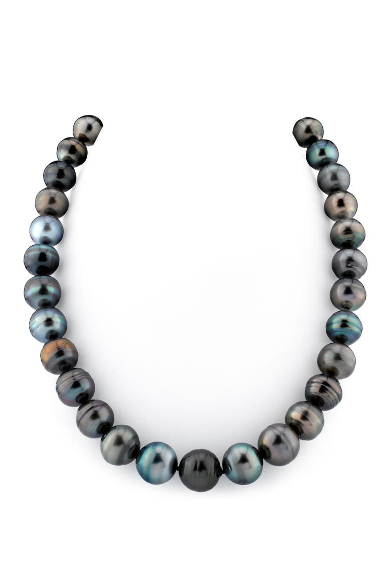 12-14mm Multicolor Tahitian South Sea Pearl Circle Baroque Necklace, Main, color, Sterling Silver Clasp