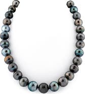 The Pearl Source 12-14mm Multicolor Tahitian South Sea Pearl Circle Baroque Necklace