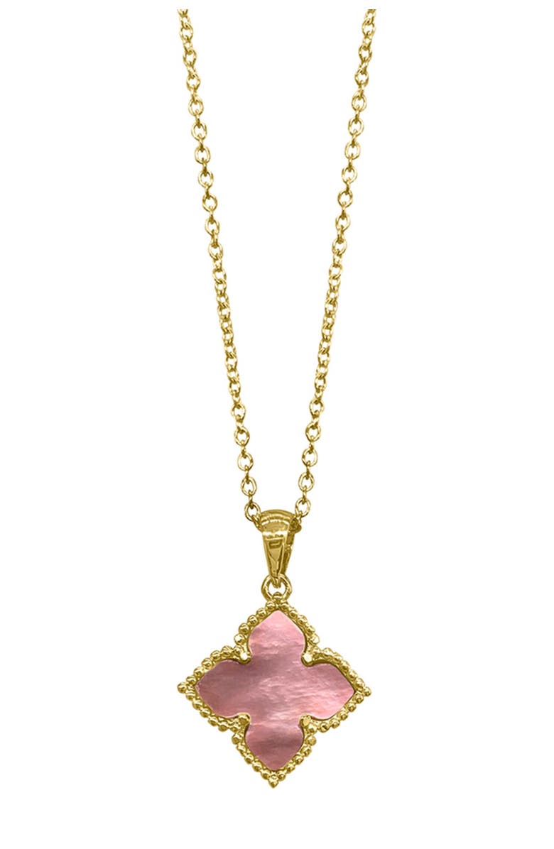 Adornia Mother of Pearl Flower Pendant Necklace, Main, color, Pink