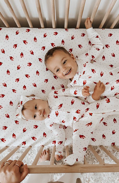 L'OVEDBABY L'OVEDBABY X THE VERY HUNGRY CATERPILLAR PRINT FITTED ORGANIC COTTON CRIB SHEET