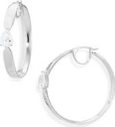 Nadri Farrah Pear Cut Cubic Zirconia Hoop Earrings