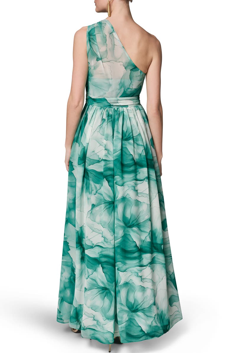 Donna Karan New York Floral One-Shoulder Gown, Alternate, color, Lawn Multi