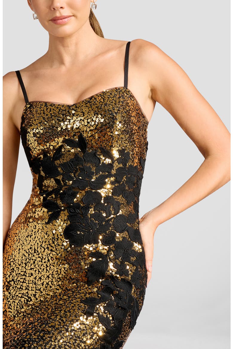 Giovanna Sequin Sleeveless Mermaid Gown, Alternate, color, GOLD MULTI