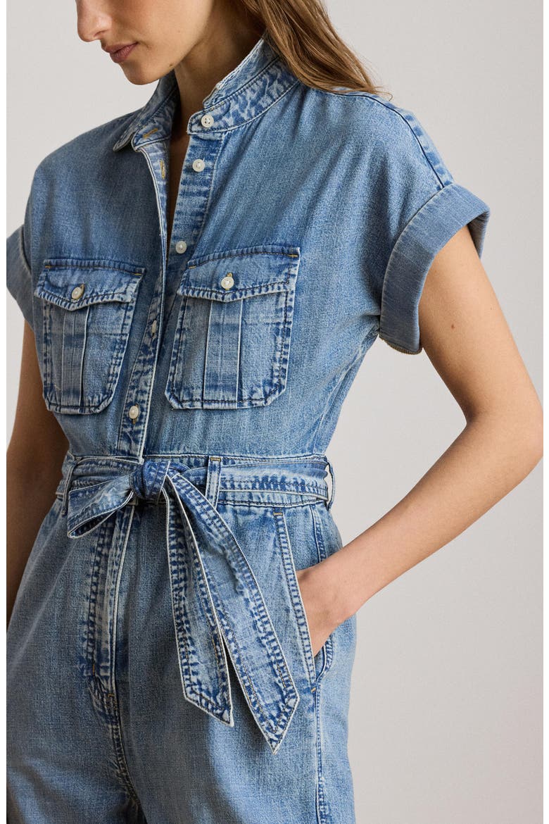 Wide Leg Denim Jumpsuit, Alternate, color, ALICIA WASH