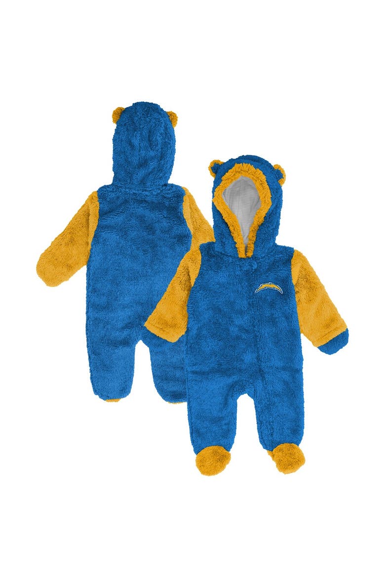 Newborn Outerstuff  Powder Blue Los Angeles Chargers Teddy Fleece Bunting Full-Zip Sleeper, Main, color, Powder Blue