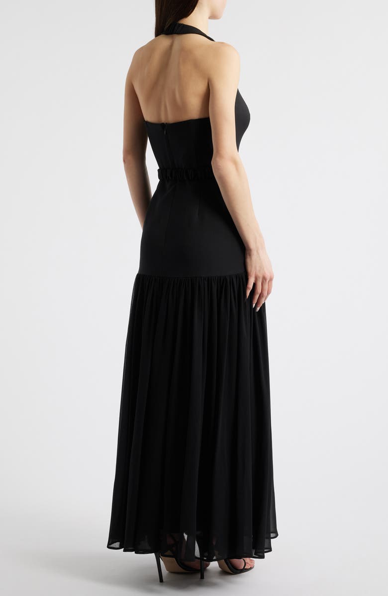 Hutch Aza A-Line Halter Dress, Alternate, color, Black