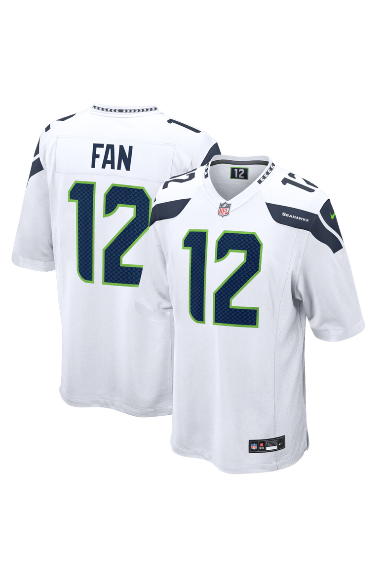 Men's Nike 12s White Seattle Seahawks Game Jersey, Main, color, White