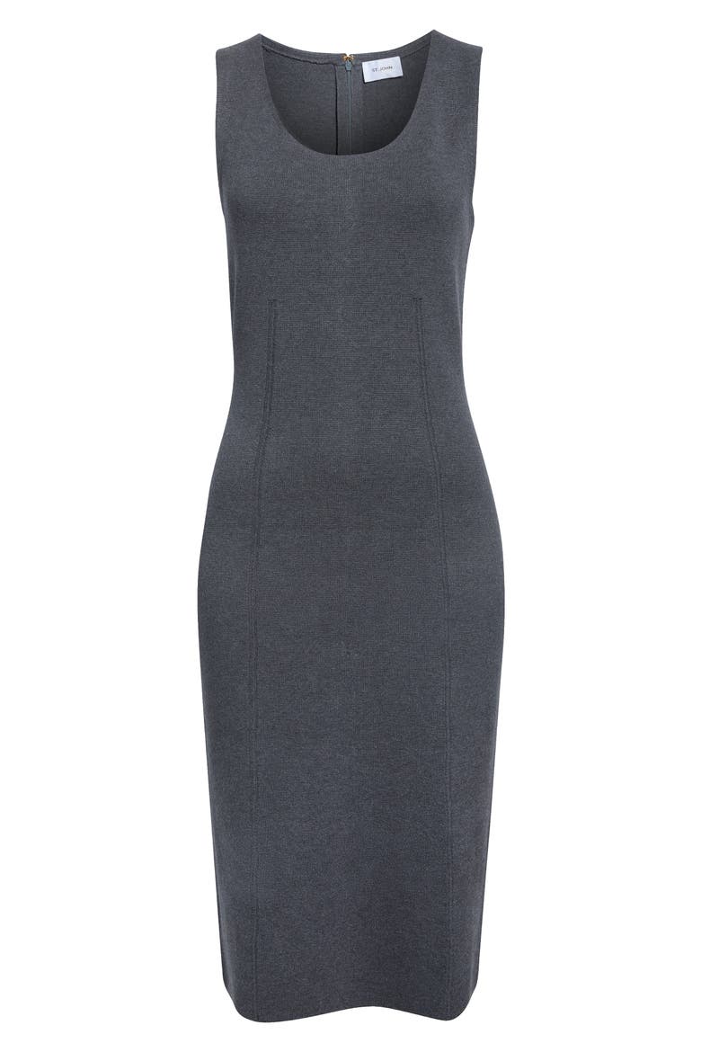 Santa Roma Scoop Neck Knit Dress, Alternate, color, MEDIUM GREY MELANGE