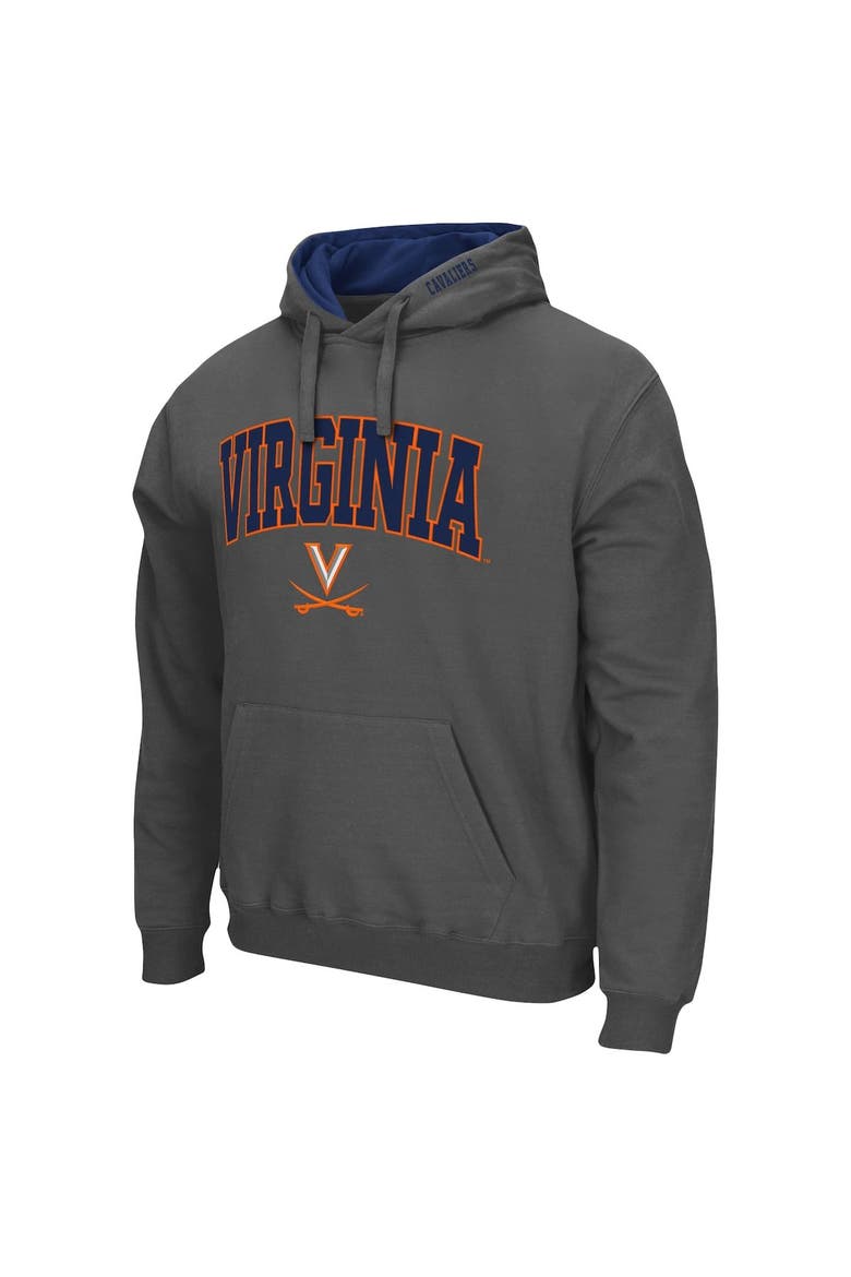 Men's Colosseum Charcoal Virginia Cavaliers Arch & Logo 3.0 Pullover Hoodie, Alternate, color, Charcoal