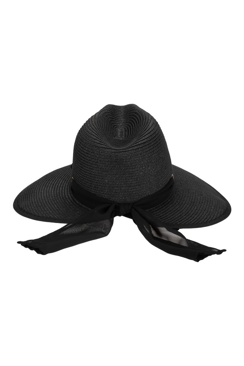 Pinch Crown UPF 50+ Straw Hat, Alternate, color, BLACK
