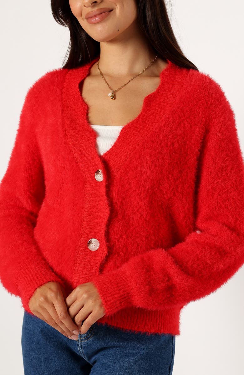 Petal & Pup Clara Scalloped Fuzzy Cardigan, Alternate, color,