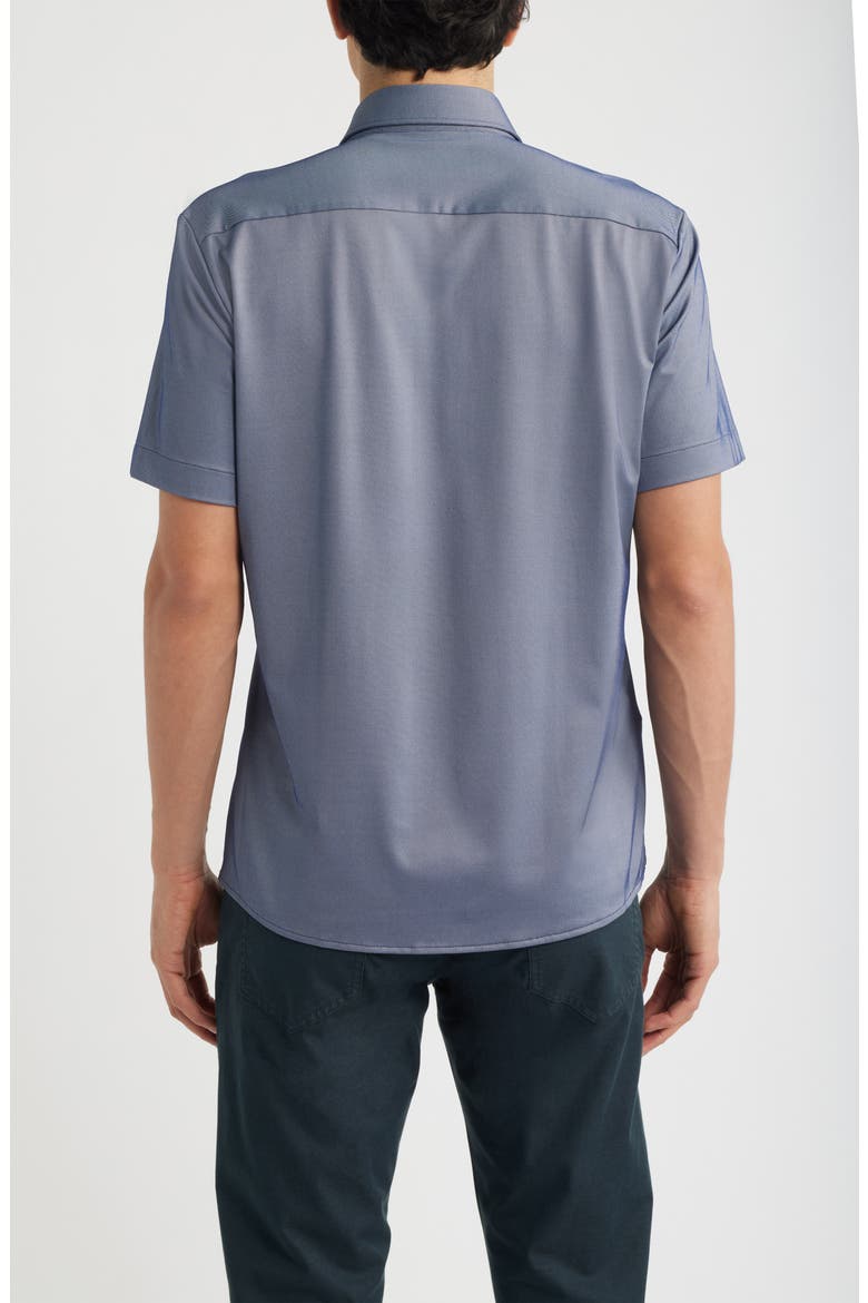 P-Roan Short Sleeve Performance Button Up Shirt, Alternate, color, DARK BLUE
